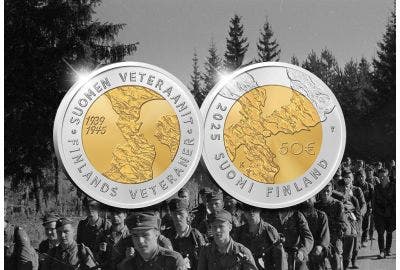 First Golden Commemorative Coin presented to war veteran Antti Jahkonen